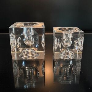 Vintage Crystal Candle Holders Set of 2